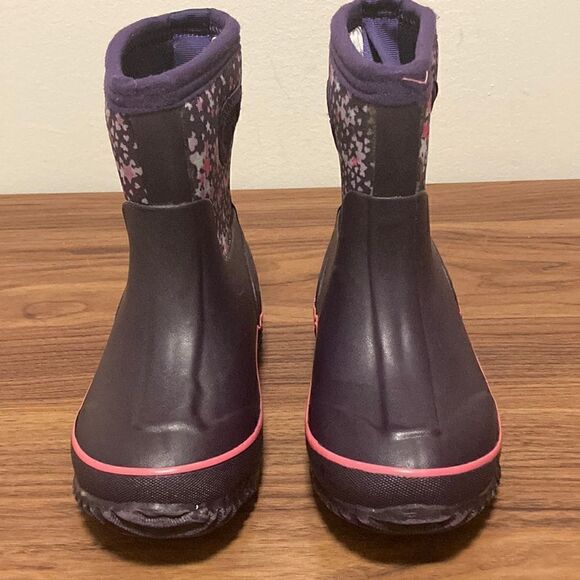Cat & Jack Toddler Mid Calf Pull On Rain Boot in Purple with Multi Color Print. - Picture 1 of 8